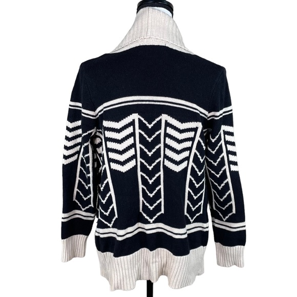 Olive & Oak Black Tan Pattern Open Sweater - Picture 2 of 5